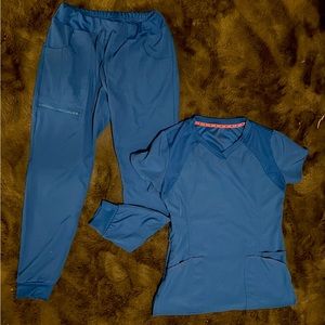 Royal Blue heart and soul scrub set.